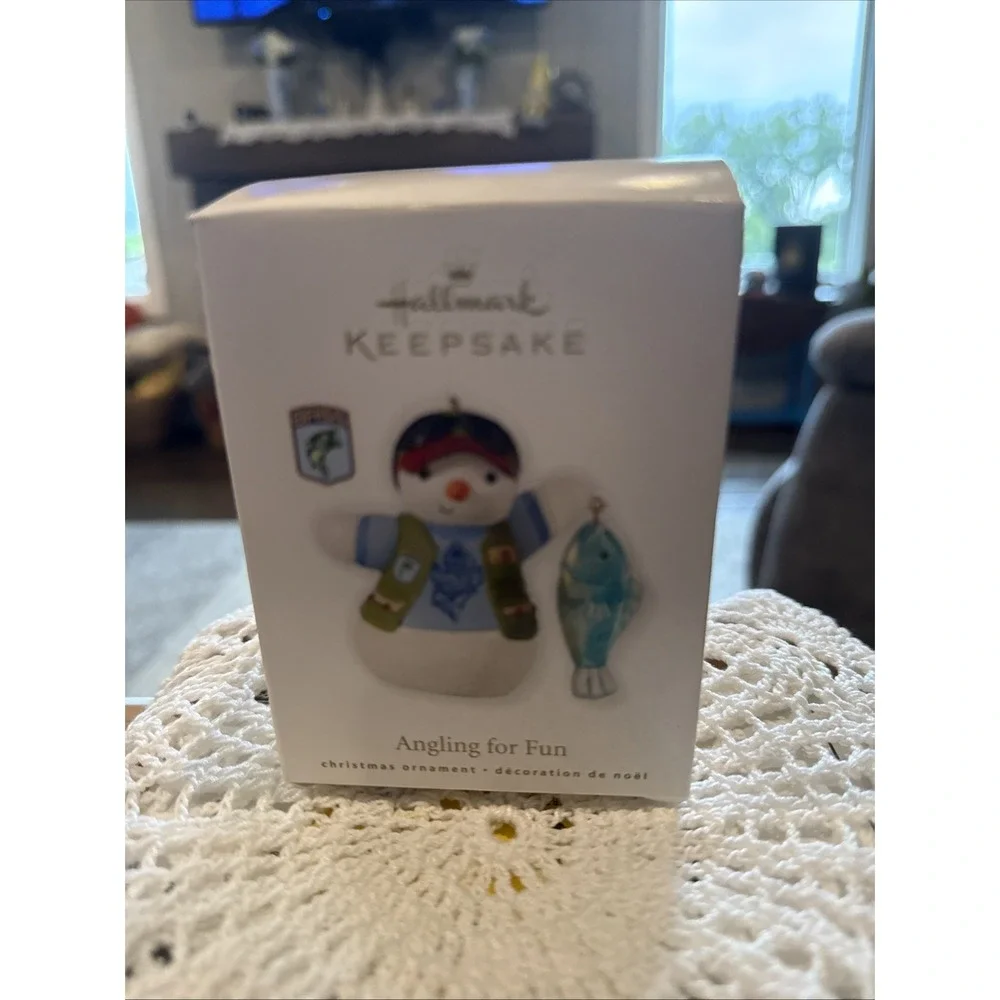 Hallmark Keepsake Ornament 2010 Angling for Fun Bass Master  Fishing Snowman